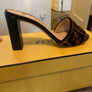 100% authentic Fendi heeled mules